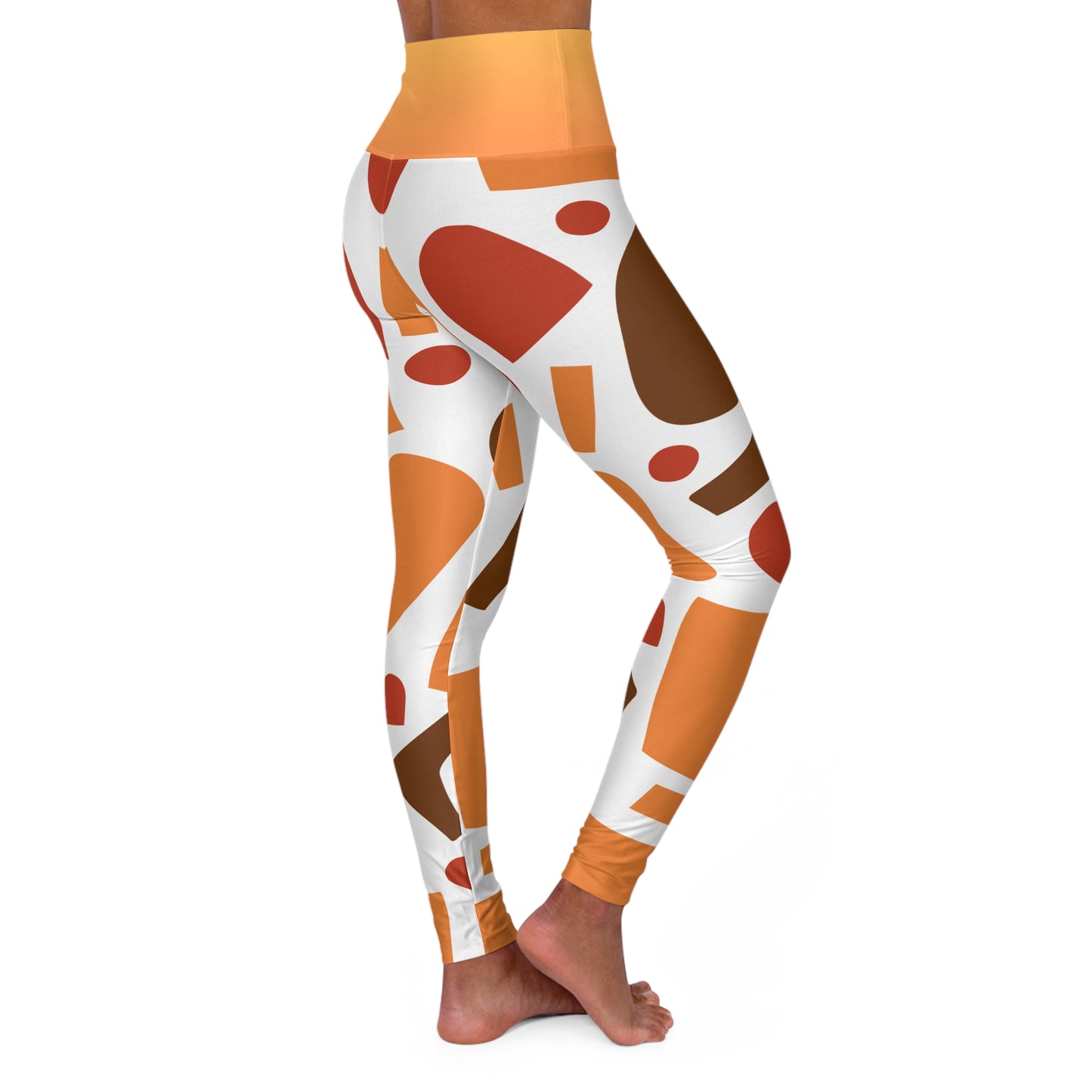 Red Brown Pattern Yoga Leggings