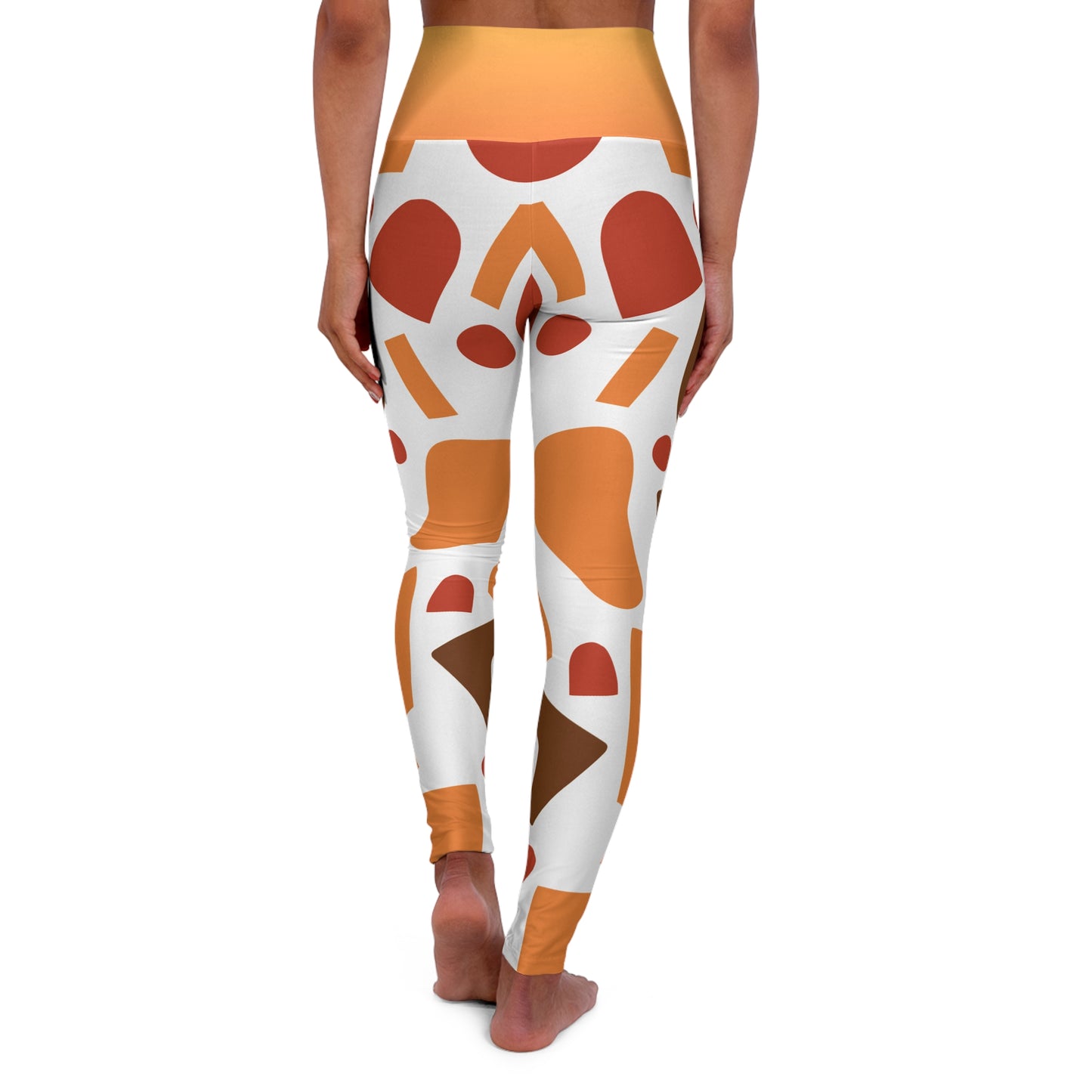 Red Brown Pattern Yoga Leggings