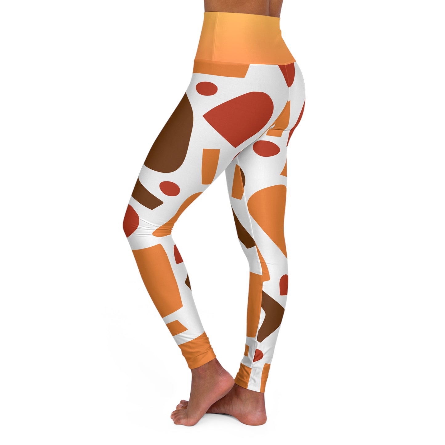 Red Brown Pattern Yoga Leggings