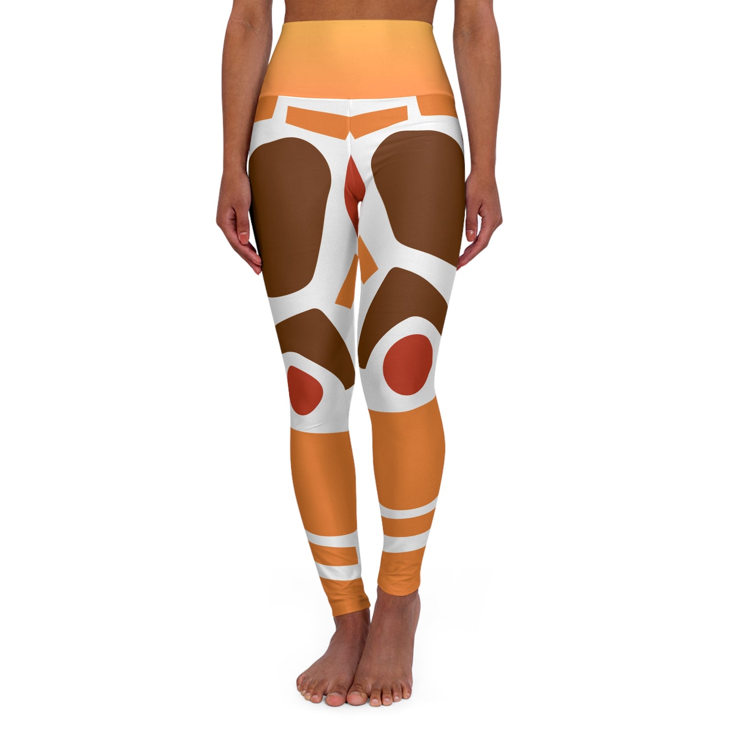 Red Brown Pattern Yoga Leggings