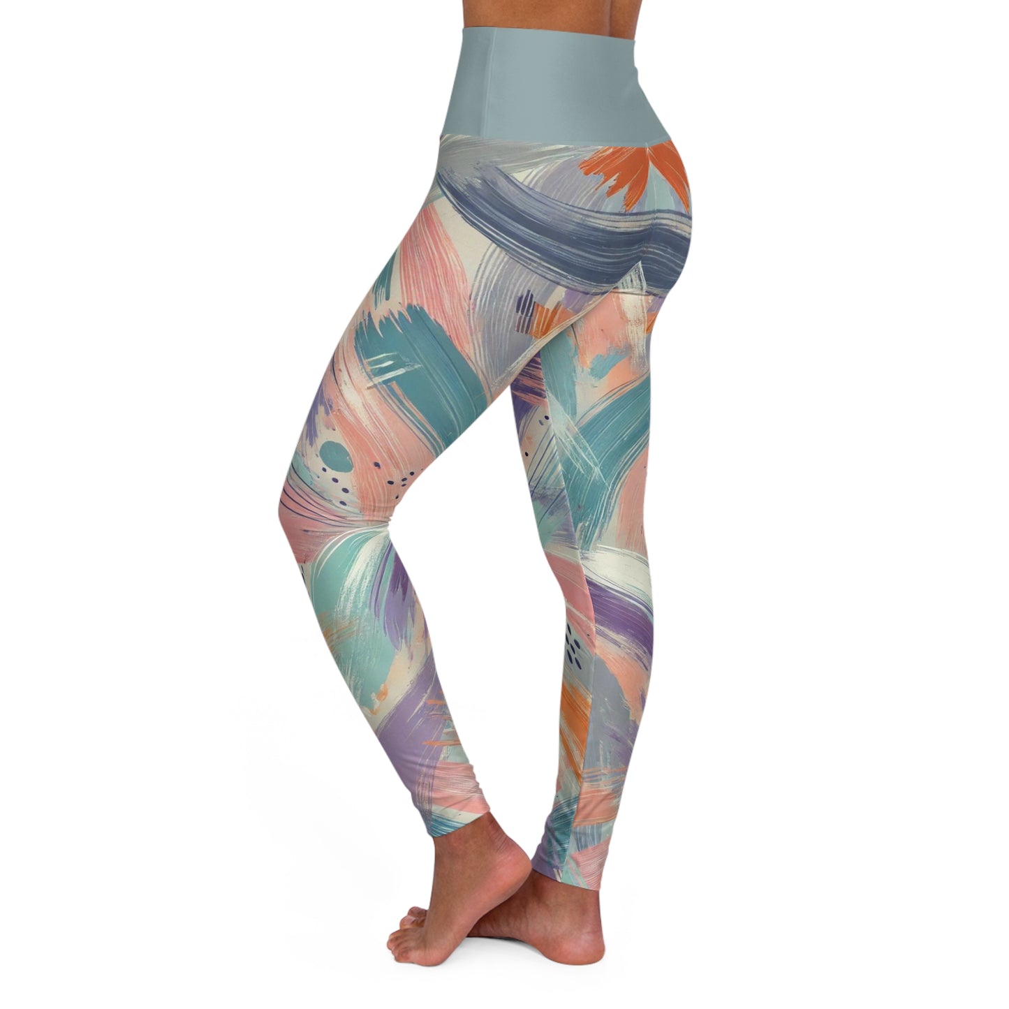 Abstract Colorful Pattern Yoga Leggings