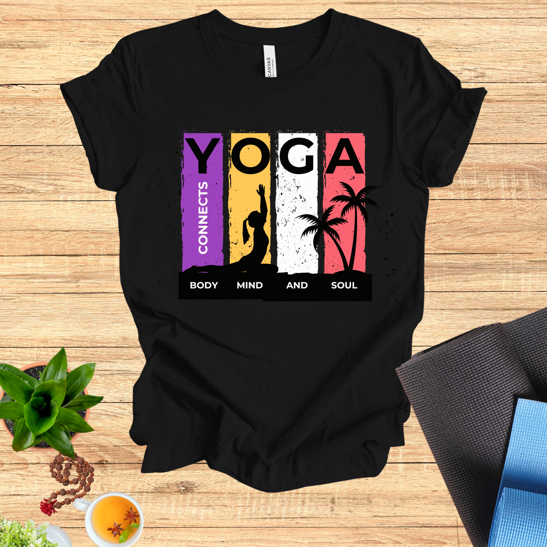 "Yoga Connects" Body, Mind & Soul TEE