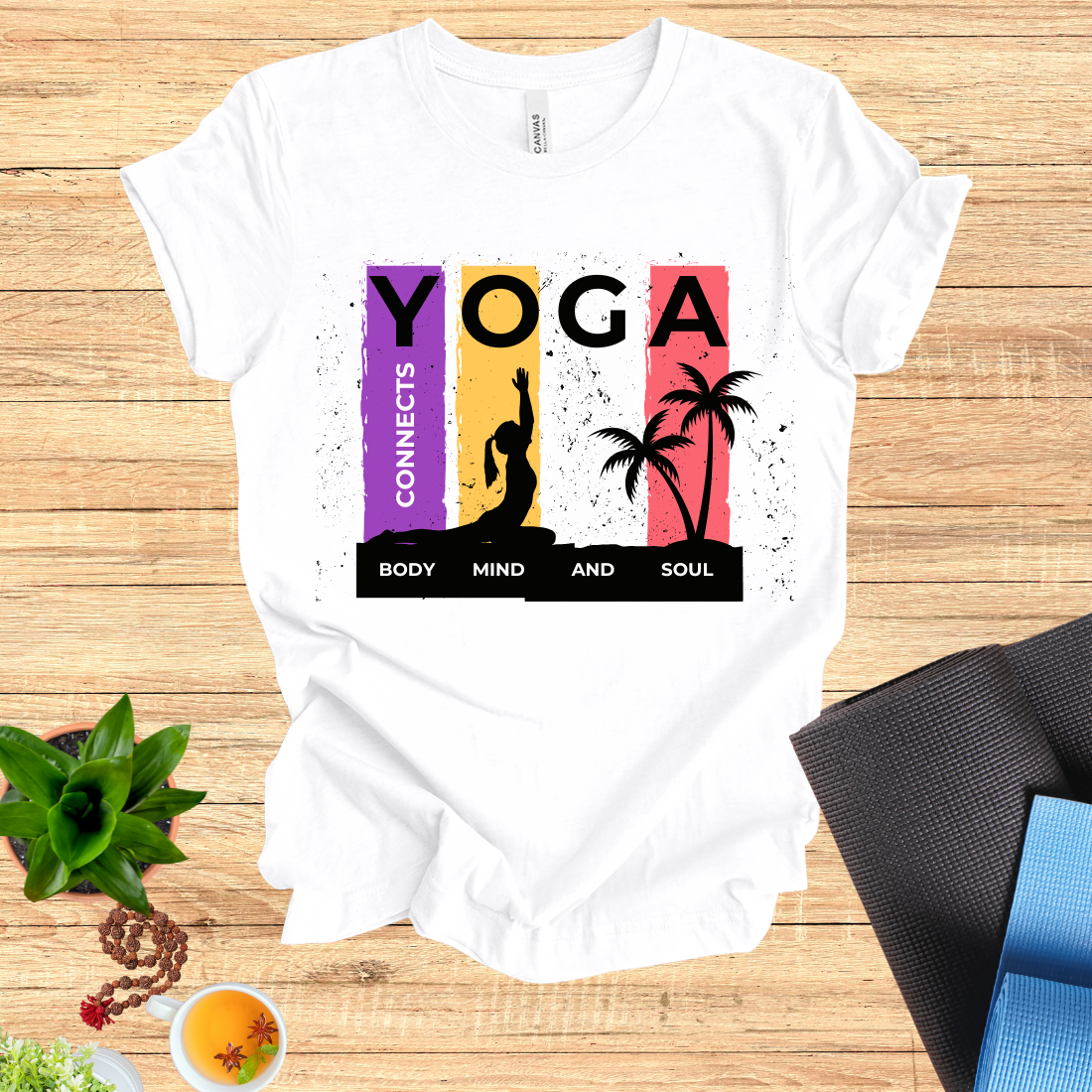 "Yoga Connects" Body, Mind & Soul TEE